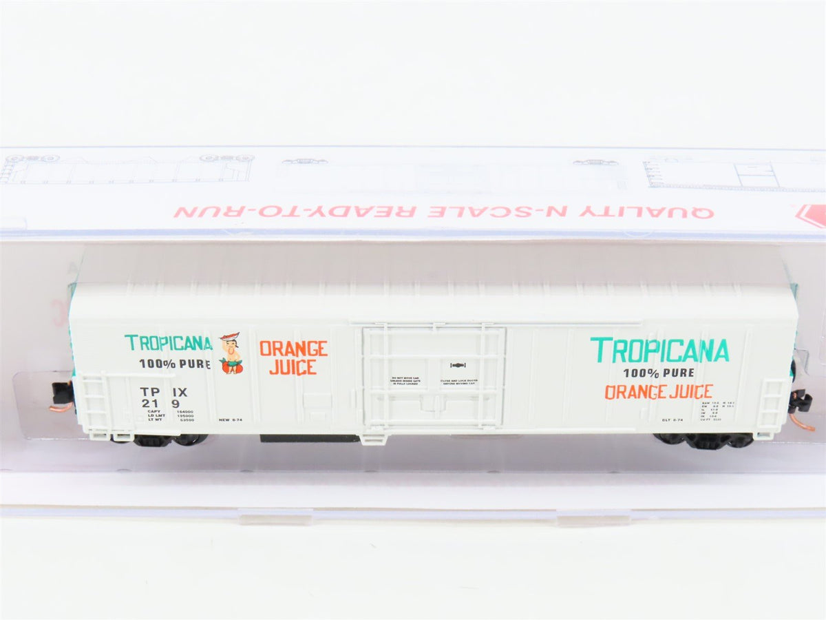 N Scale Roundhouse 84203 TPIX Tropicana 57&#39; Mech Reefer #219 UPGRADED