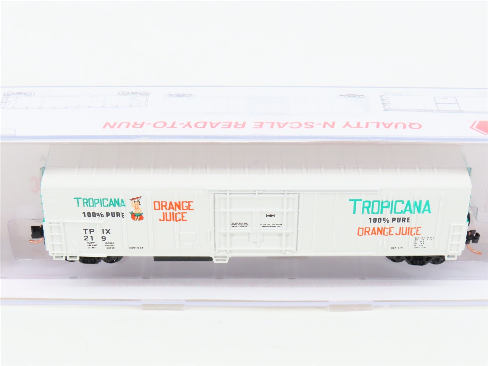 N Scale Roundhouse 84203 TPIX Tropicana 57' Mech Reefer #219 UPGRADED