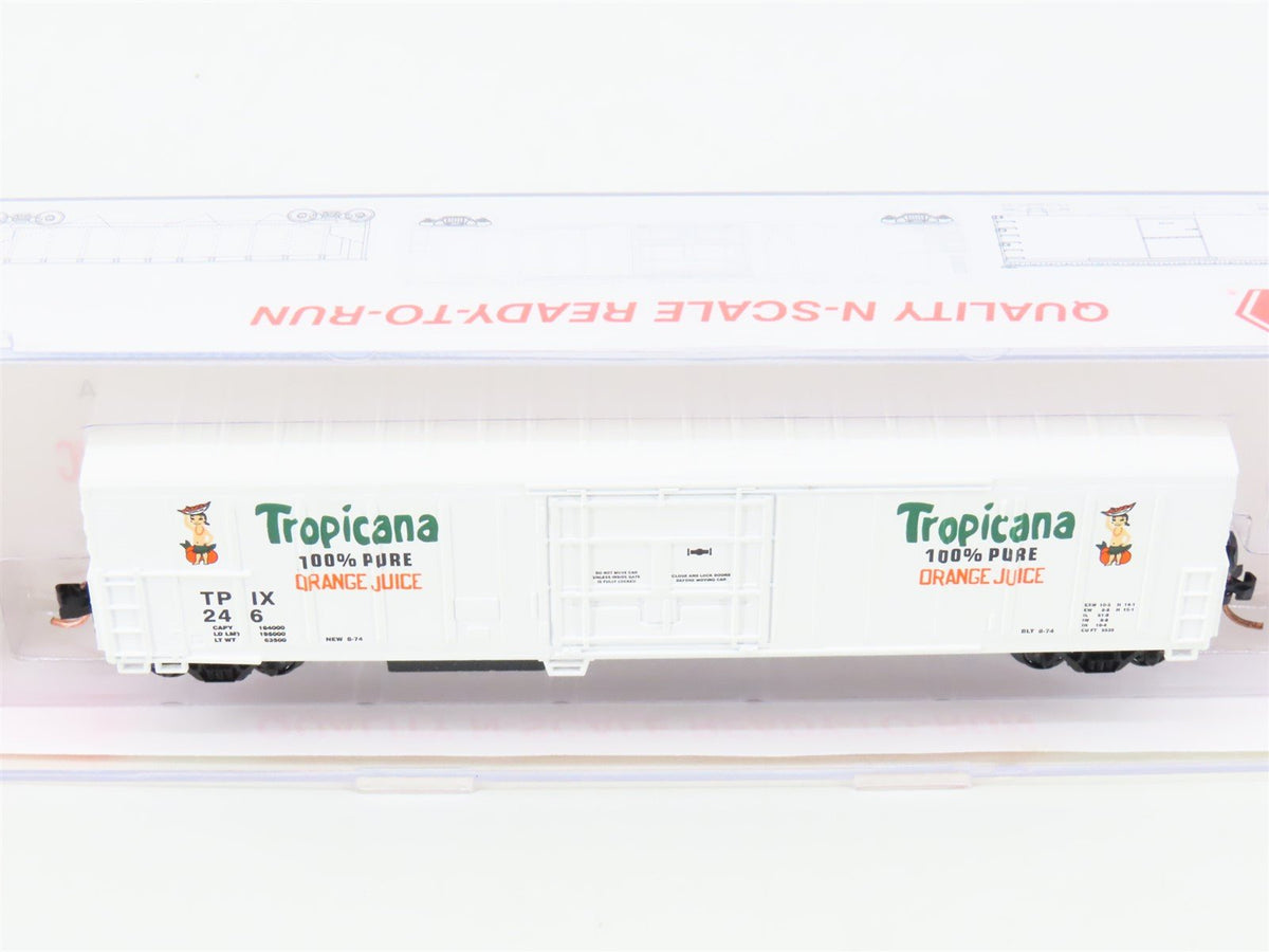N Scale Roundhouse 84204 TPIX Tropicana 57&#39; Mech Reefer #246 UPGRADED