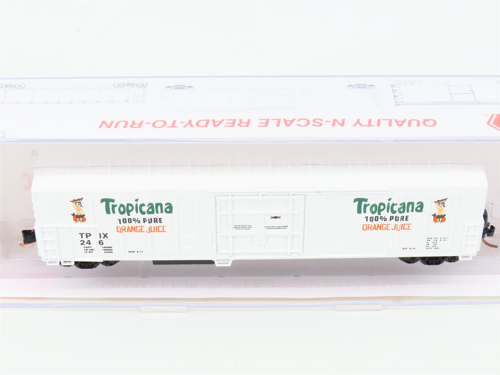 N Scale Roundhouse 84204 TPIX Tropicana 57' Mech Reefer #246 UPGRADED