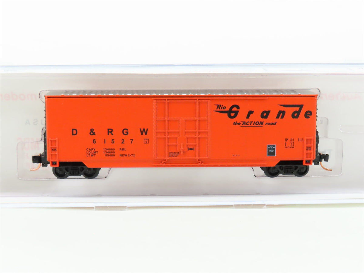 N Scale Roundhouse 82014 DRGW Rio Grande 50&#39; Hi-Cube Boxcar #61527 UPGRADED