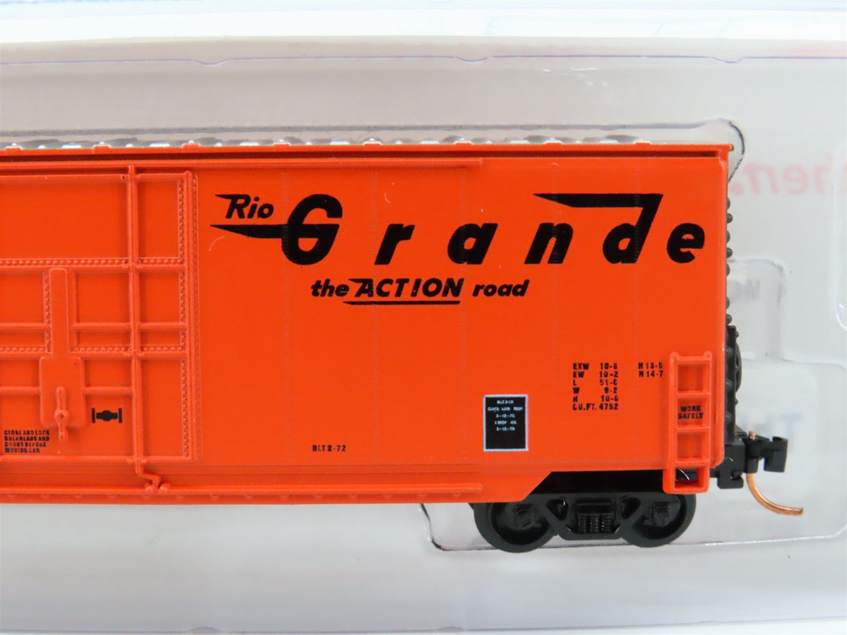 N Scale Roundhouse 82014 DRGW Rio Grande 50&#39; Hi-Cube Boxcar #61527 UPGRADED