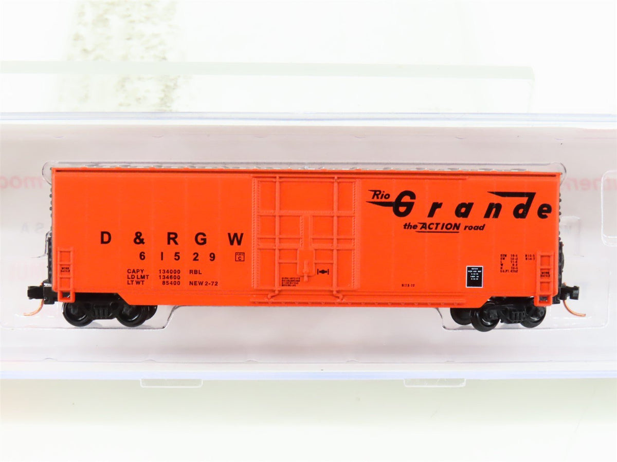 N Scale Roundhouse 82014 DRGW Rio Grande 50&#39; Hi-Cube Boxcar #61529 UPGRADED