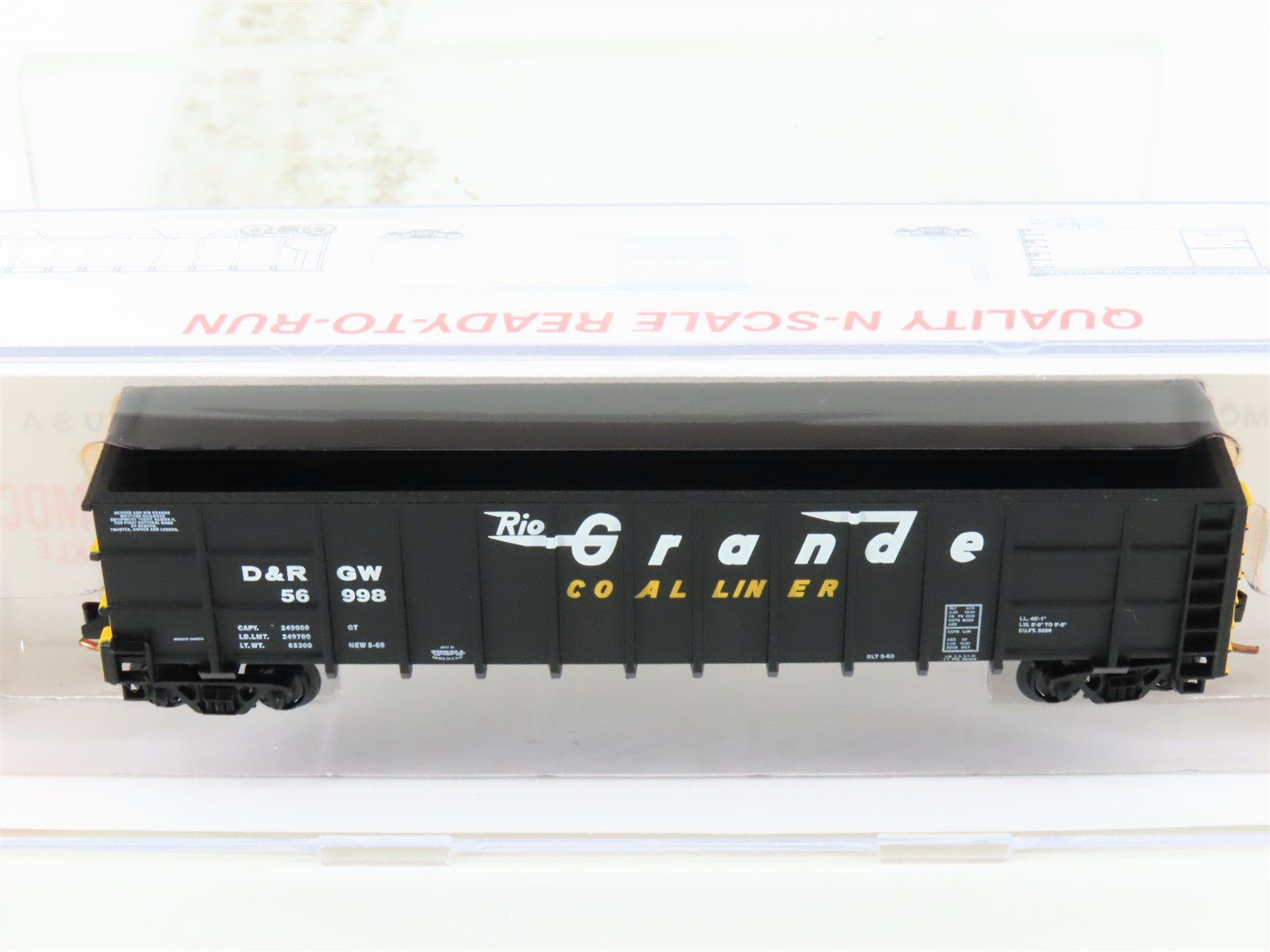 N Scale Roundhouse 81001 DRGW Rio Grande 50' Thrall Gondola #56998 UPGRADED