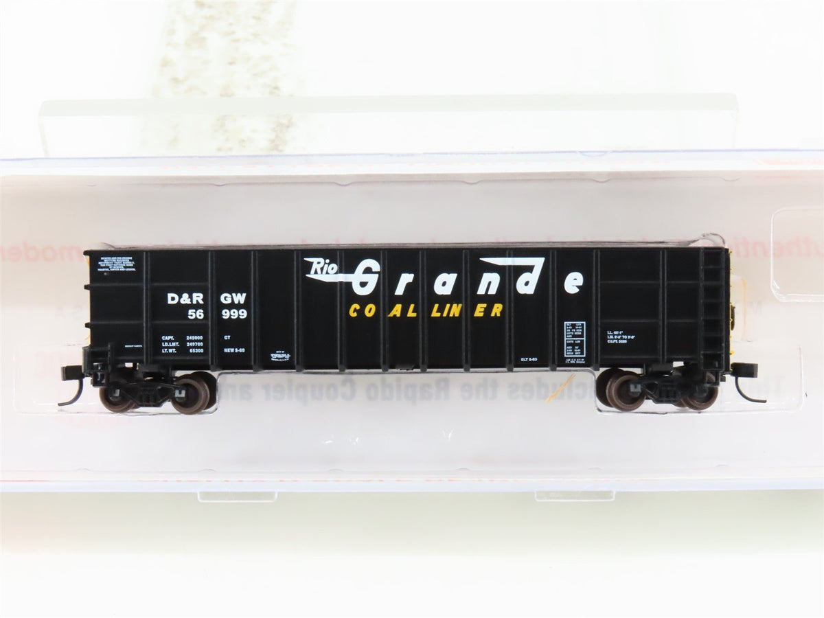 N Scale Roundhouse 81001 DRGW Rio Grande 50&#39; Thrall Hi-Side Gondola #56998