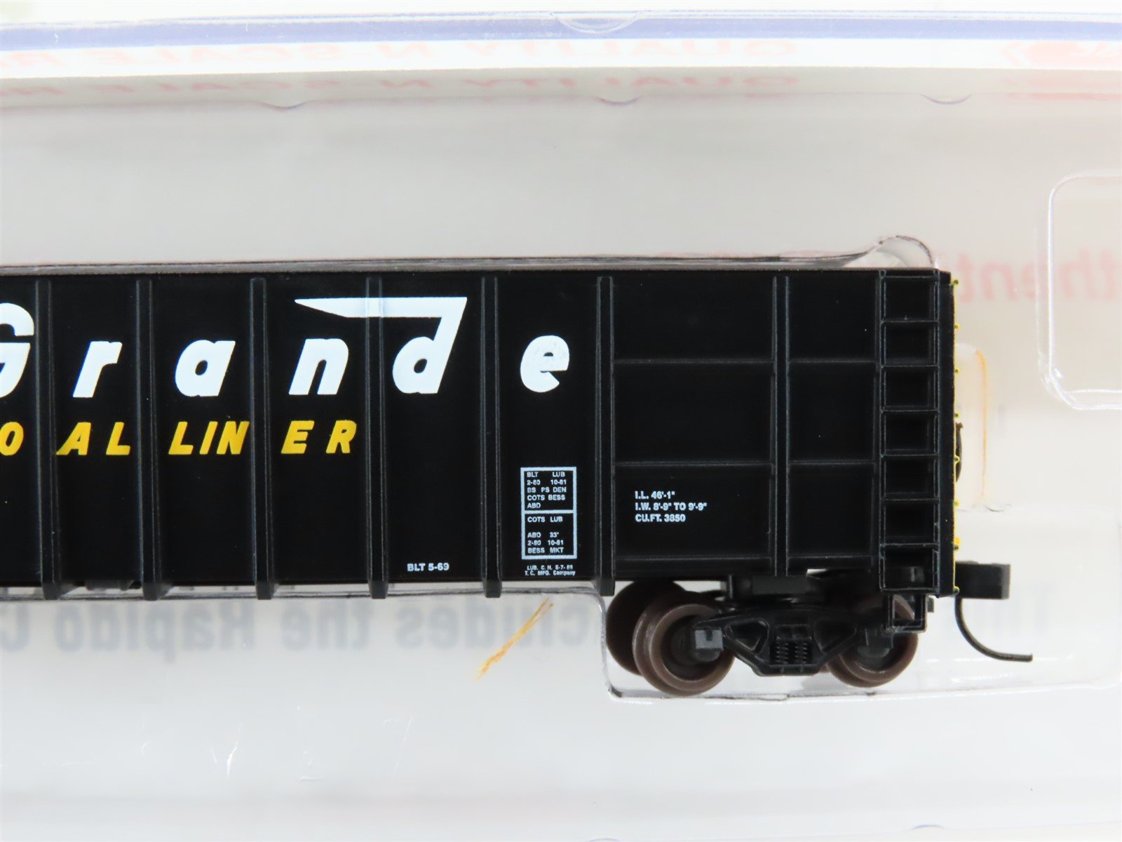 N Scale Roundhouse 81001 DRGW Rio Grande 50' Thrall Hi-Side Gondola #56998