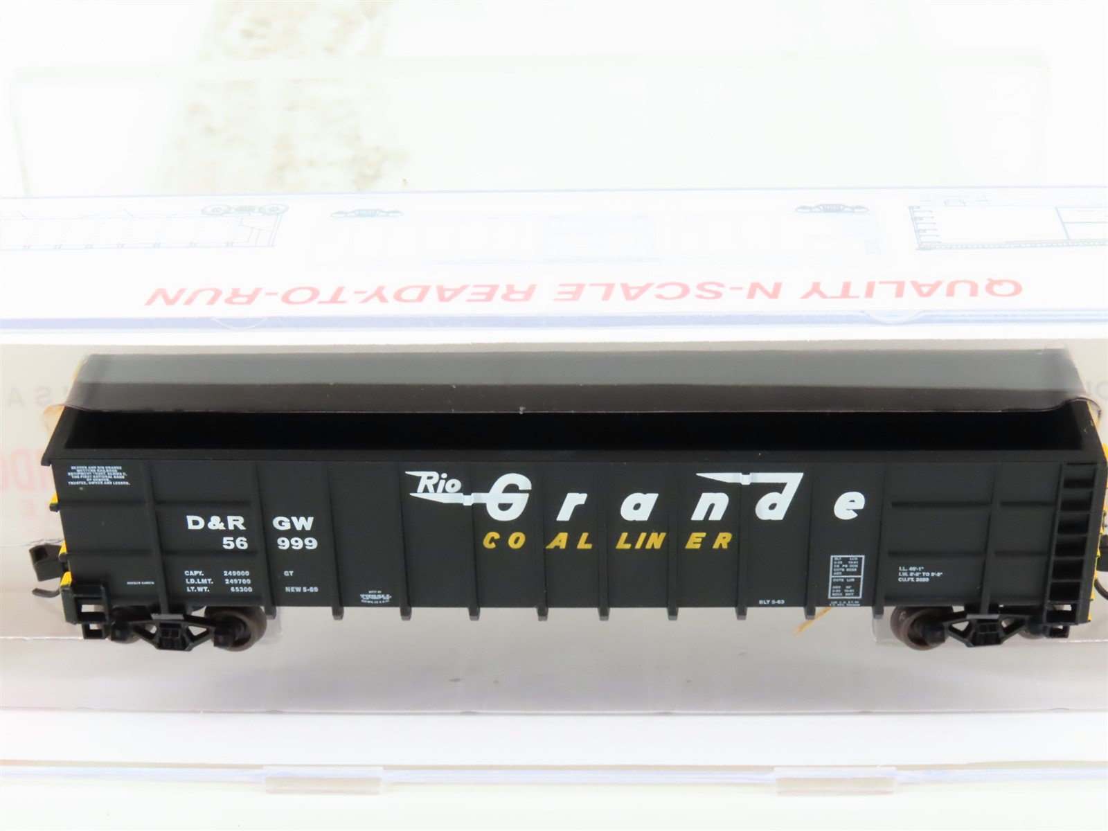N Scale Roundhouse 81001 DRGW Rio Grande 50' Thrall Hi-Side Gondola #56998