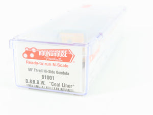 N Scale Roundhouse 81001 DRGW Rio Grande 50' Thrall Hi-Side Gondola #56998