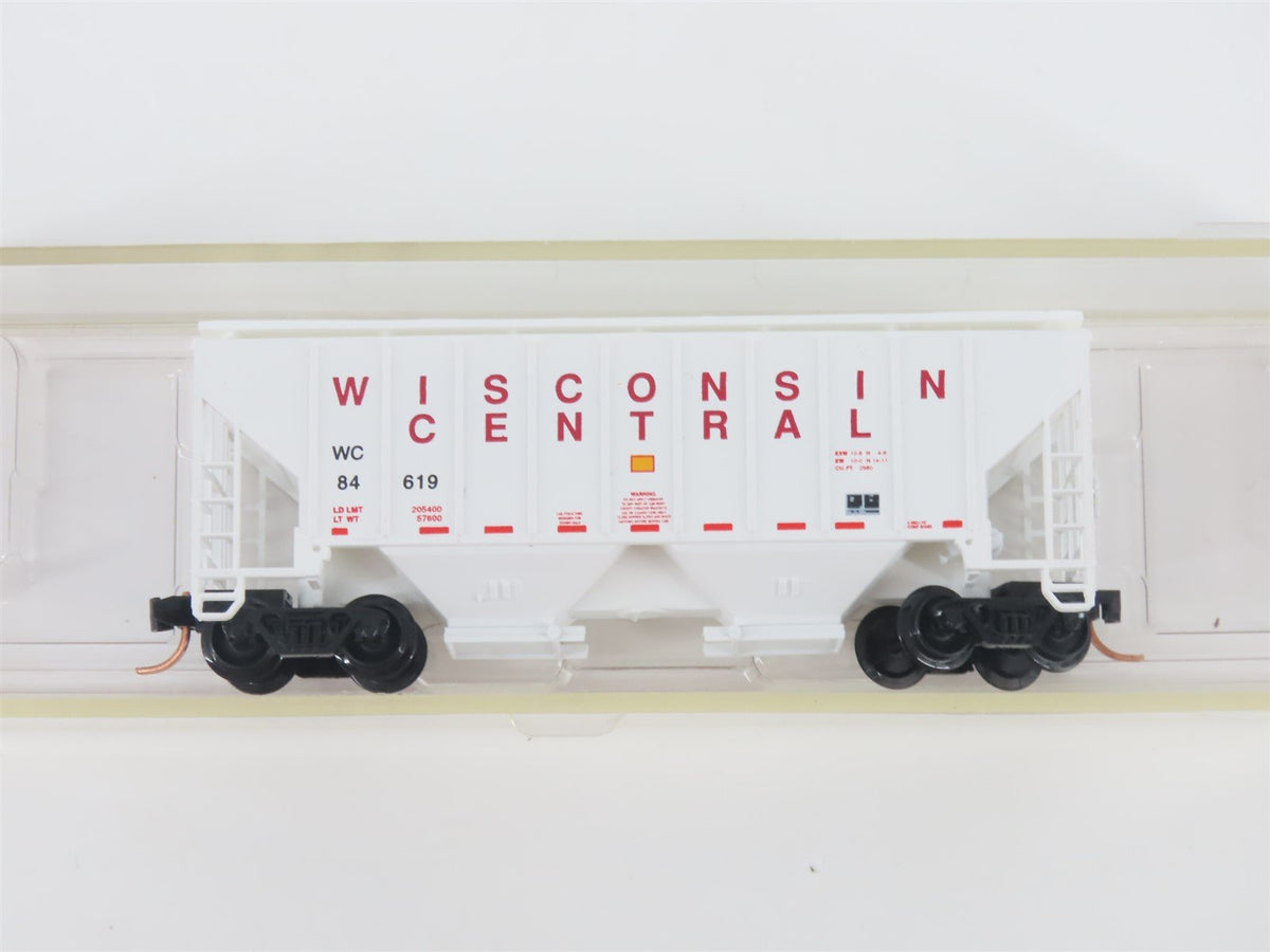 N Scale Red Caboose RN-15016-8 WC Wisconsin Central 2-Bay Covered Hopper #84619