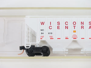 N Scale Red Caboose RN-15016-8 WC Wisconsin Central 2-Bay Covered Hopper #84619