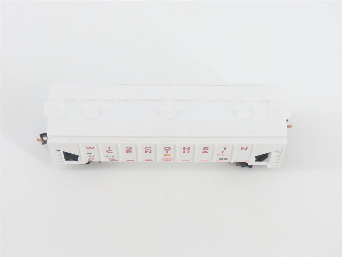 N Scale Red Caboose RN-15016-8 WC Wisconsin Central 2-Bay Covered Hopper #84619