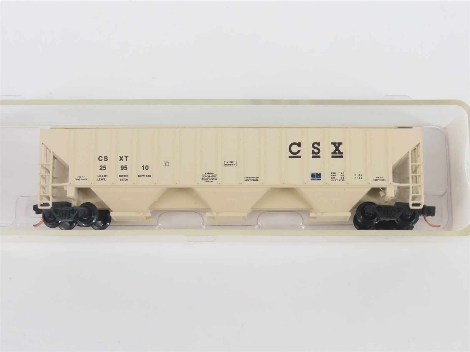 N Scale Red Caboose RN-15408-17 CSXT CSX 3-Bay Covered Hopper #259510