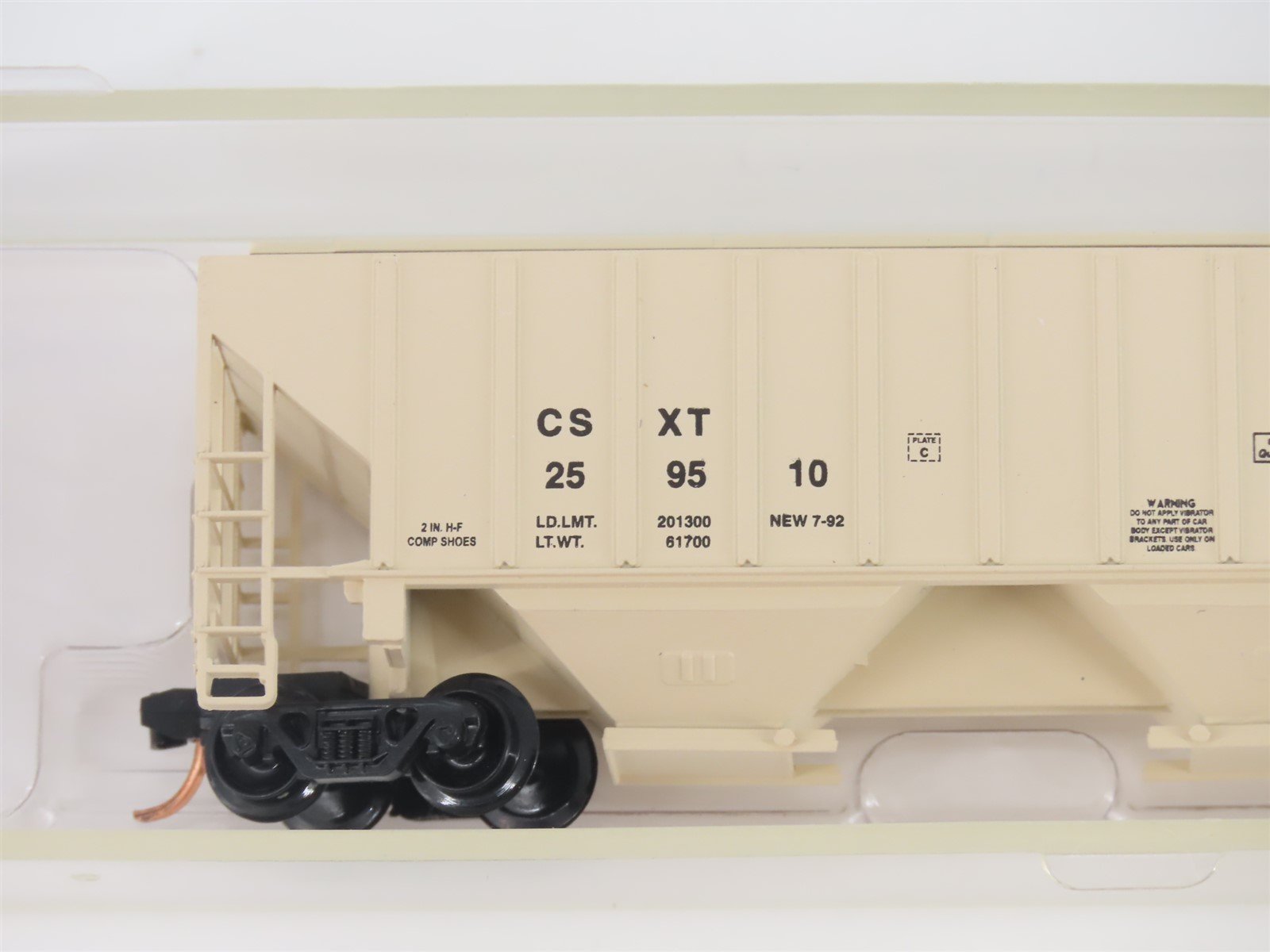 N Scale Red Caboose RN-15408-17 CSXT CSX 3-Bay Covered Hopper #259510
