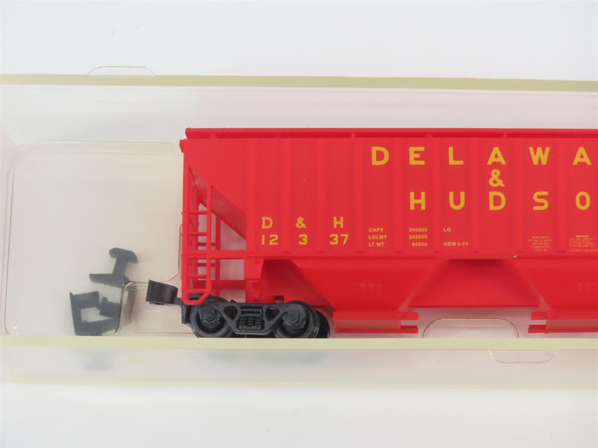 N Scale Red Caboose RN-15626-4 D&amp;H Delaware &amp; Hudson 3-Bay Hopper #12337