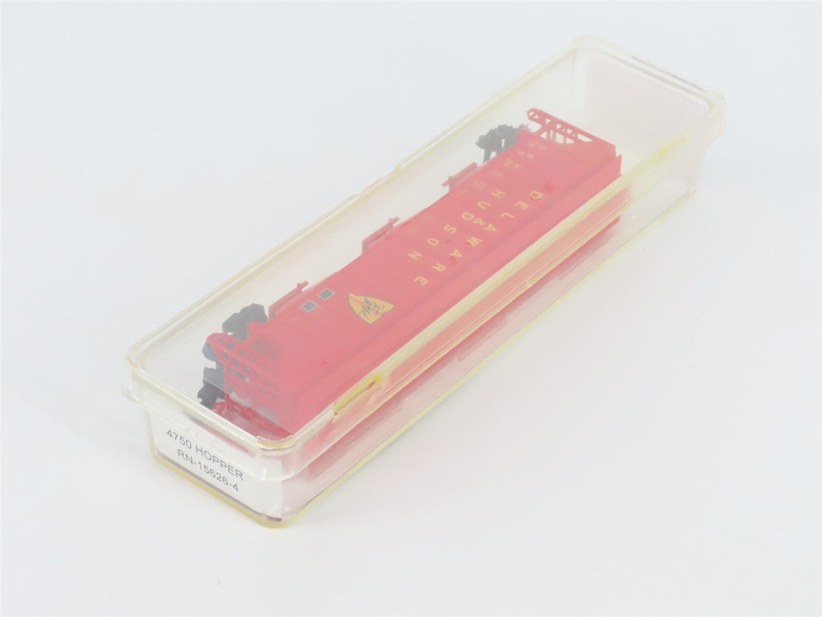 N Scale Red Caboose RN-15626-4 D&amp;H Delaware &amp; Hudson 3-Bay Hopper #12337