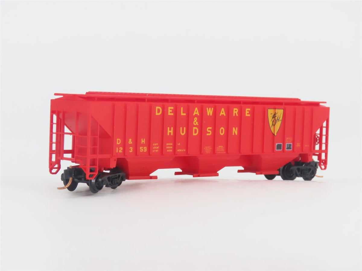 N Scale Red Caboose RM-25626-6 D&amp;H Delaware &amp; Hudson 3-Bay Covered Hopper #12359