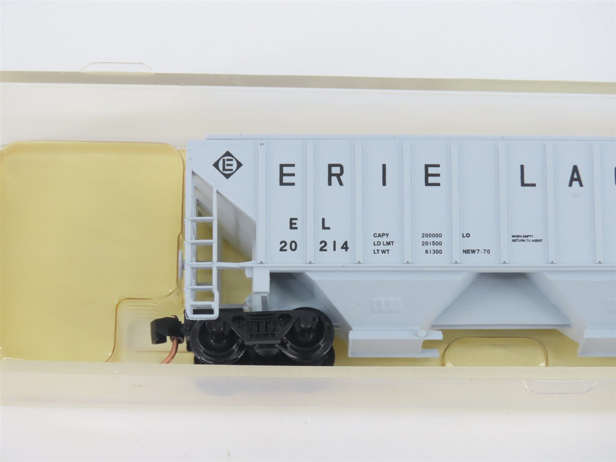 N Scale Red Caboose RN-15422-4 EL Erie Lackawanna 3-Bay Covered Hopper #20214