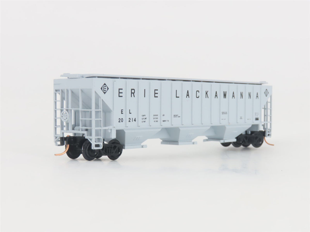 N Scale Red Caboose RN-15422-4 EL Erie Lackawanna 3-Bay Covered Hopper #20214