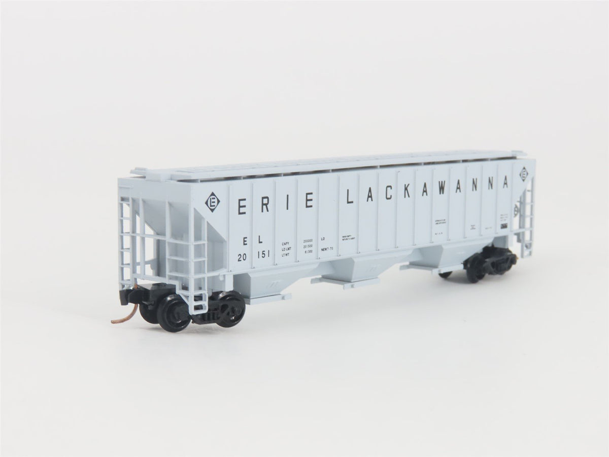 N Scale Red Caboose RN-15422-1 EL Erie Lackawanna 3-Bay Covered Hopper #20151
