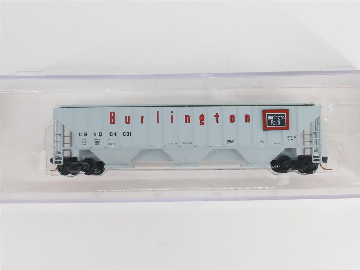 N Scale Red Caboose RM-25436-1 CB&amp;Q Burlington Route 3-Bay Hopper #184601
