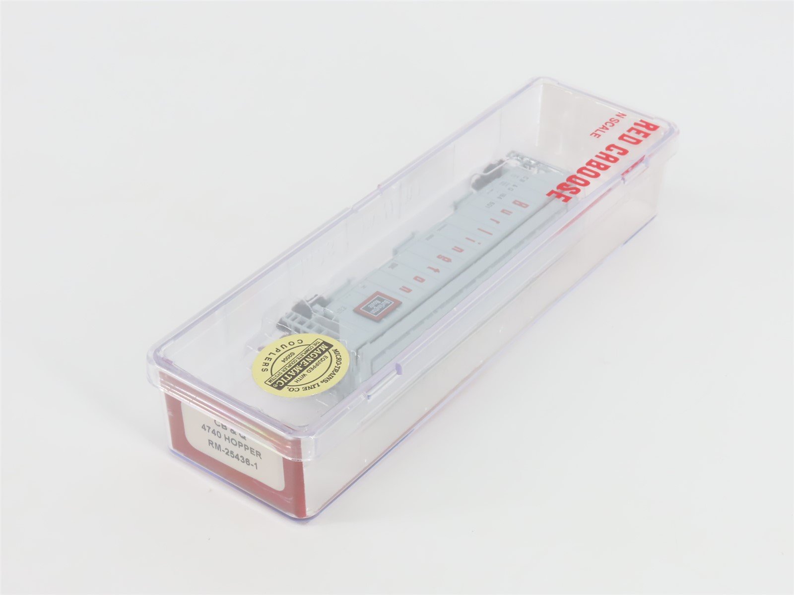 N Scale Red Caboose RM-25436-1 CB&Q Burlington Route 3-Bay Hopper #184601