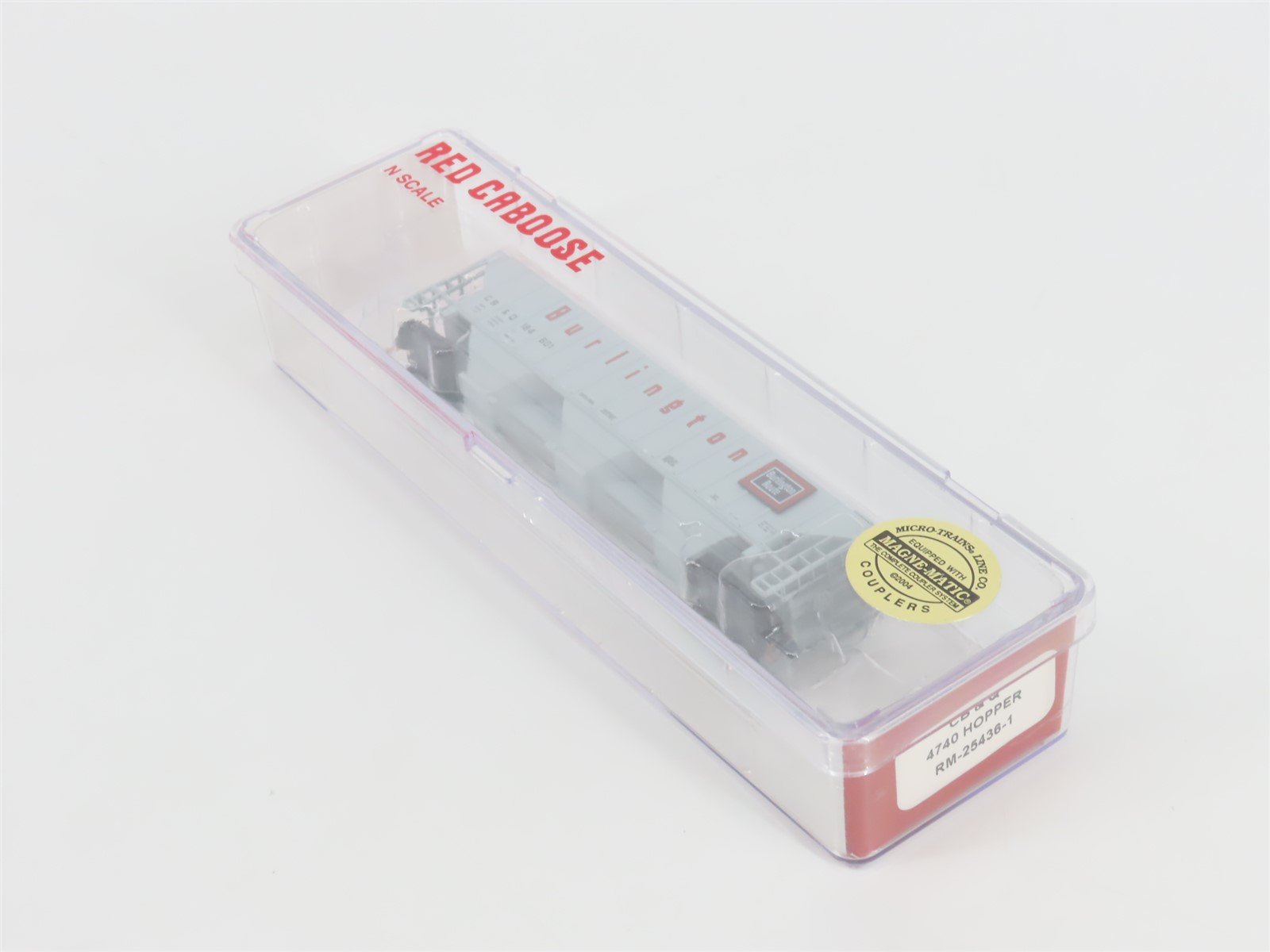N Scale Red Caboose RM-25436-1 CB&Q Burlington Route 3-Bay Hopper #184601