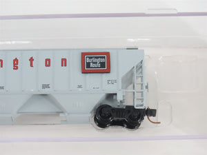 N Scale Red Caboose RM-25436-4 CB&Q Burlington Route 3-Bay Hopper #184658