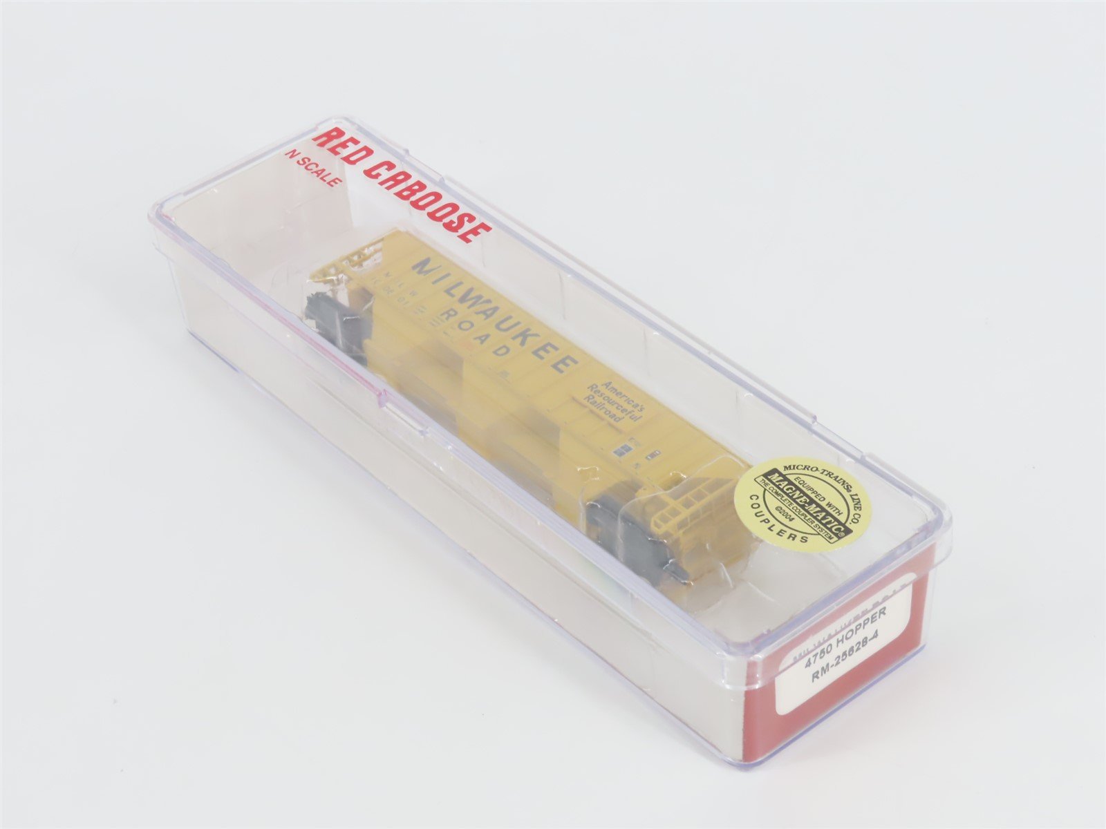 N Scale Red Caboose RM-25628-4 MILW Milwaukee Road 3-Bay Covered Hopper #100801