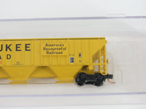 N Scale Red Caboose RM-25628-7 MILW Milwaukee Road 3-Bay Covered Hopper #101033