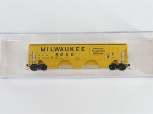 N Scale Red Caboose RM-25628-6 MILW Milwaukee Road 3-Bay Covered Hopper #101024
