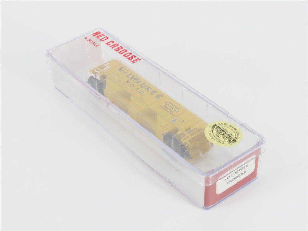 N Scale Red Caboose RM-25628-6 MILW Milwaukee Road 3-Bay Covered Hopper #101024