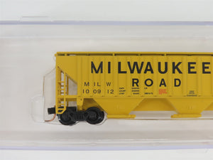 N Scale Red Caboose RM-25628-5 MILW Milwaukee Road 3-Bay Covered Hopper #100912