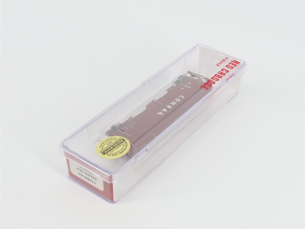 N Scale Red Caboose RM-25642-4 CR Conrail 3-Bay Covered Hopper #890716
