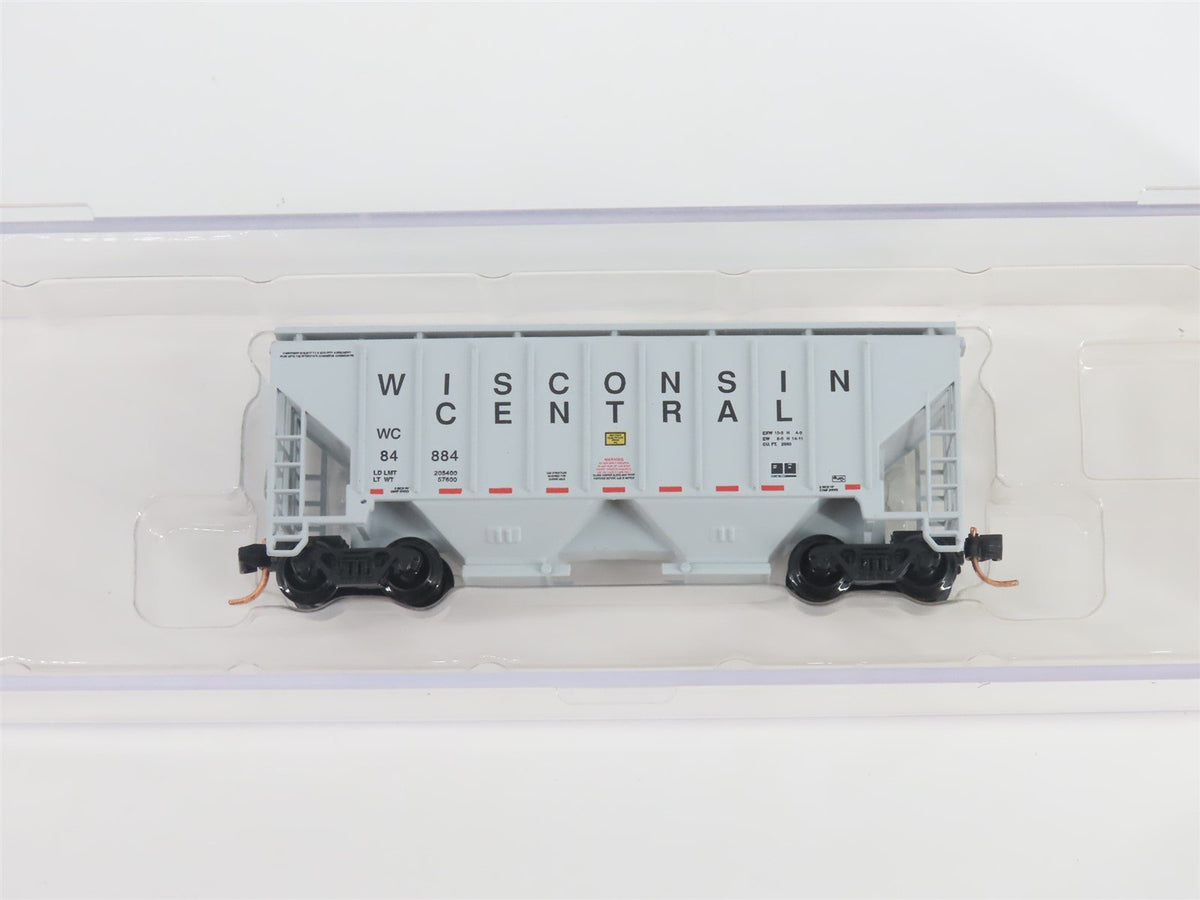 N Scale Red Caboose RM-25032-8 WC Wisconsin Central 2-Bay Covered Hopper #84884