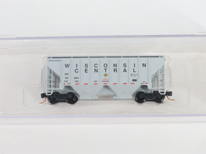 N Scale Red Caboose RM-25032-8 WC Wisconsin Central 2-Bay Covered Hopper #84884