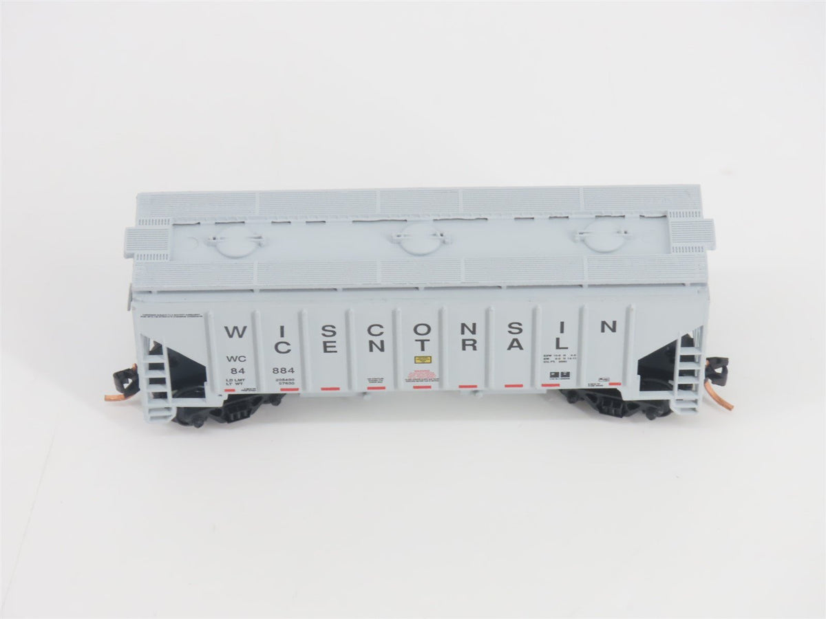 N Scale Red Caboose RM-25032-8 WC Wisconsin Central 2-Bay Covered Hopper #84884