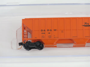 N Scale Red Caboose RM-25210-16 D&RGW Rio Grande 3-Bay Covered Hopper #15618