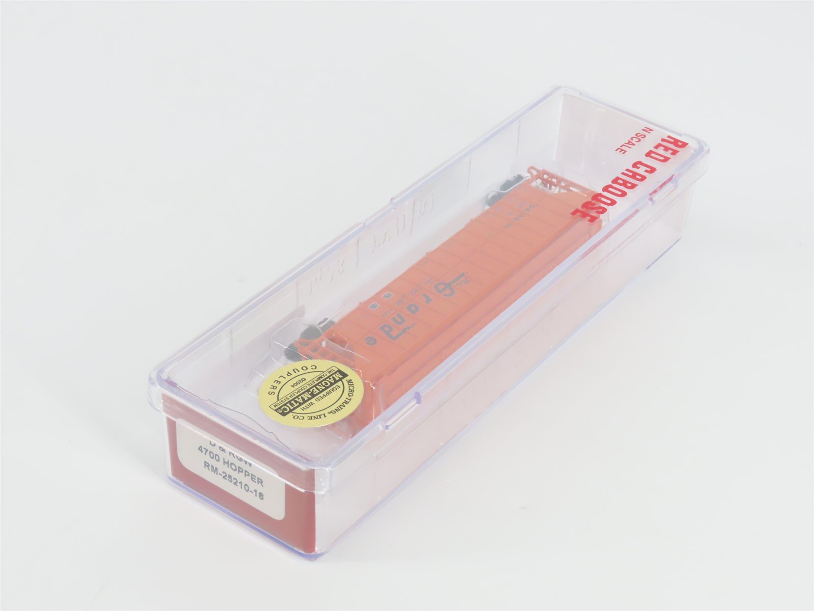 N Scale Red Caboose RM-25210-16 D&RGW Rio Grande 3-Bay Covered Hopper #15618