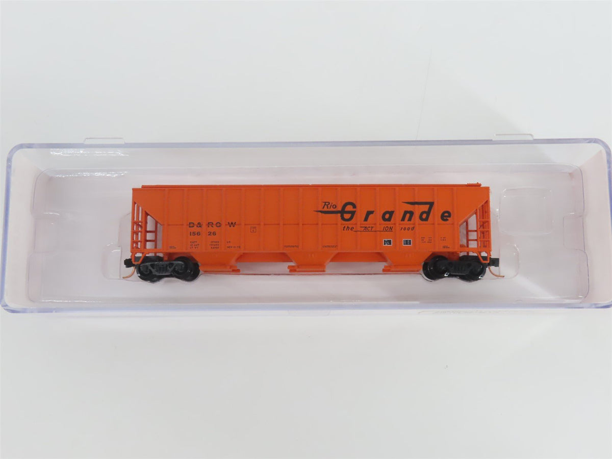 N Scale Red Caboose RM-25210-17 D&amp;RGW Rio Grande 3-Bay Covered Hopper #15626