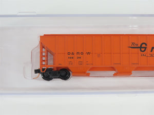 N Scale Red Caboose RM-25210-17 D&RGW Rio Grande 3-Bay Covered Hopper #15626