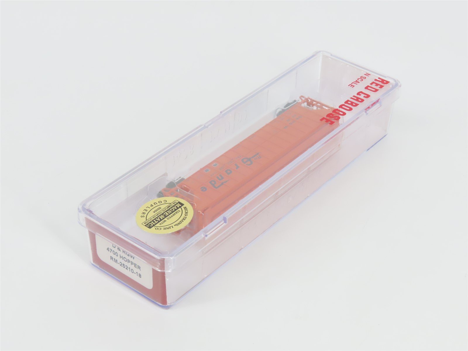 N Scale Red Caboose RM-25210-18 D&RGW Rio Grande 3-Bay Covered Hopper #15629