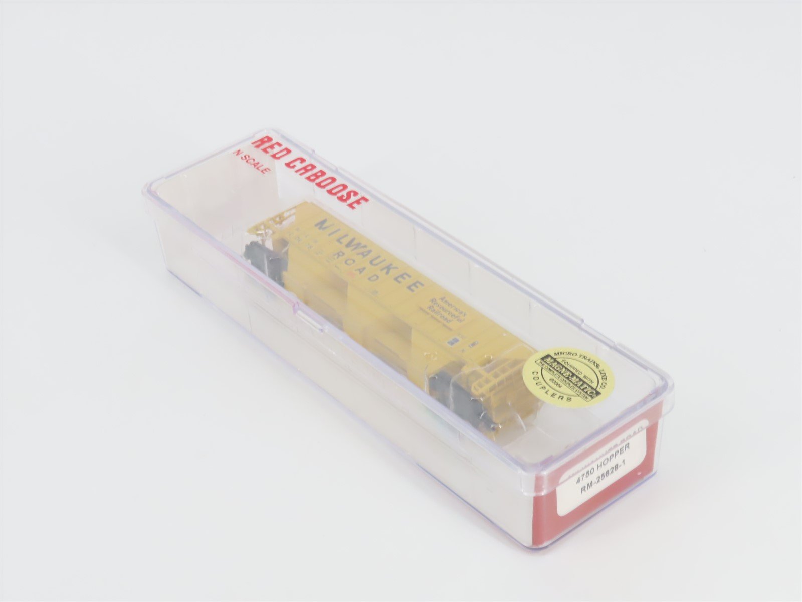 N Scale Red Caboose RM-25628-1 MILW Milwaukee Road 3-Bay Covered Hopper #100678