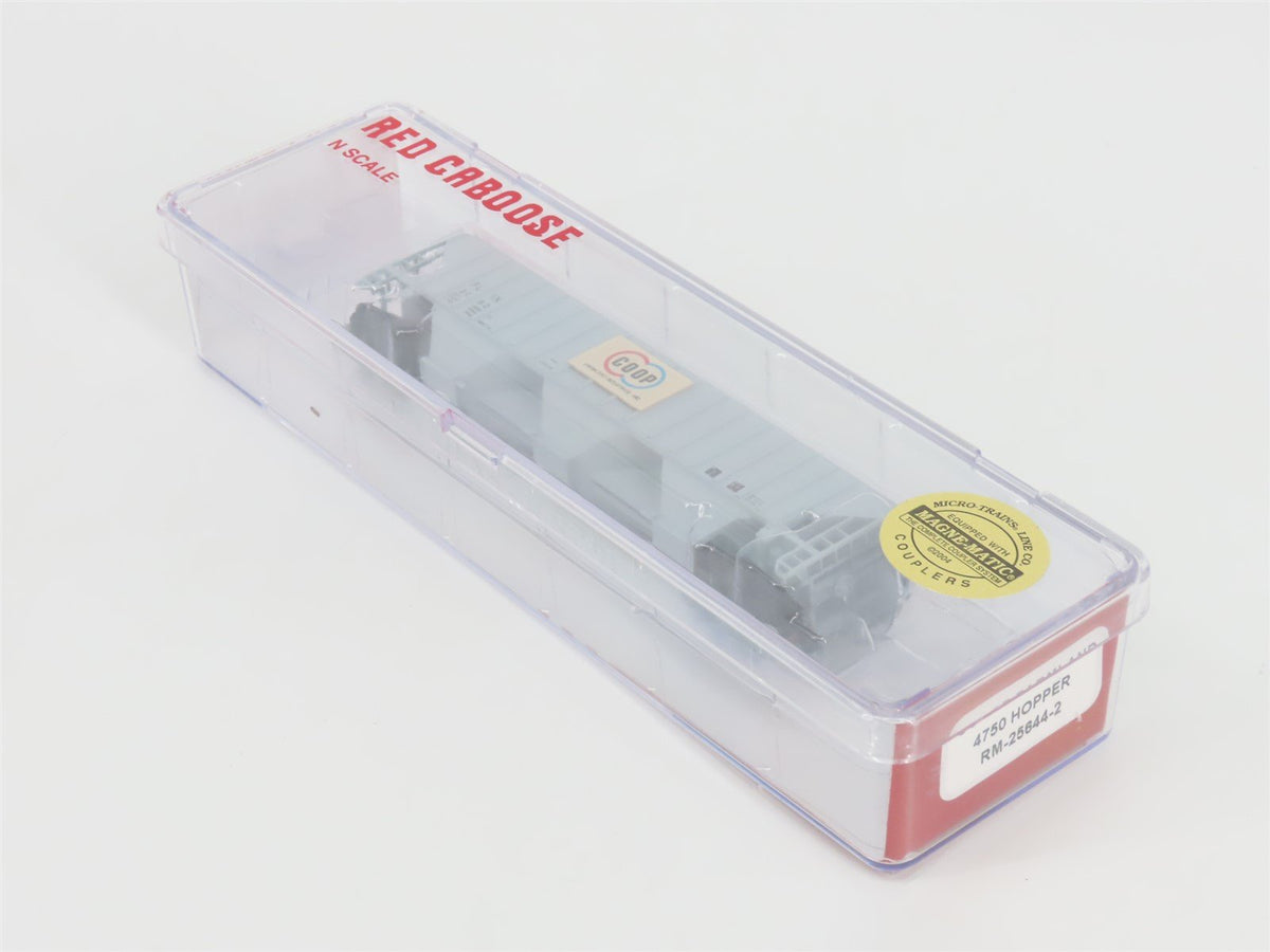 N Scale Red Caboose RM-25644-2 FLIX Farmland 3-Bay Covered Hopper #3052