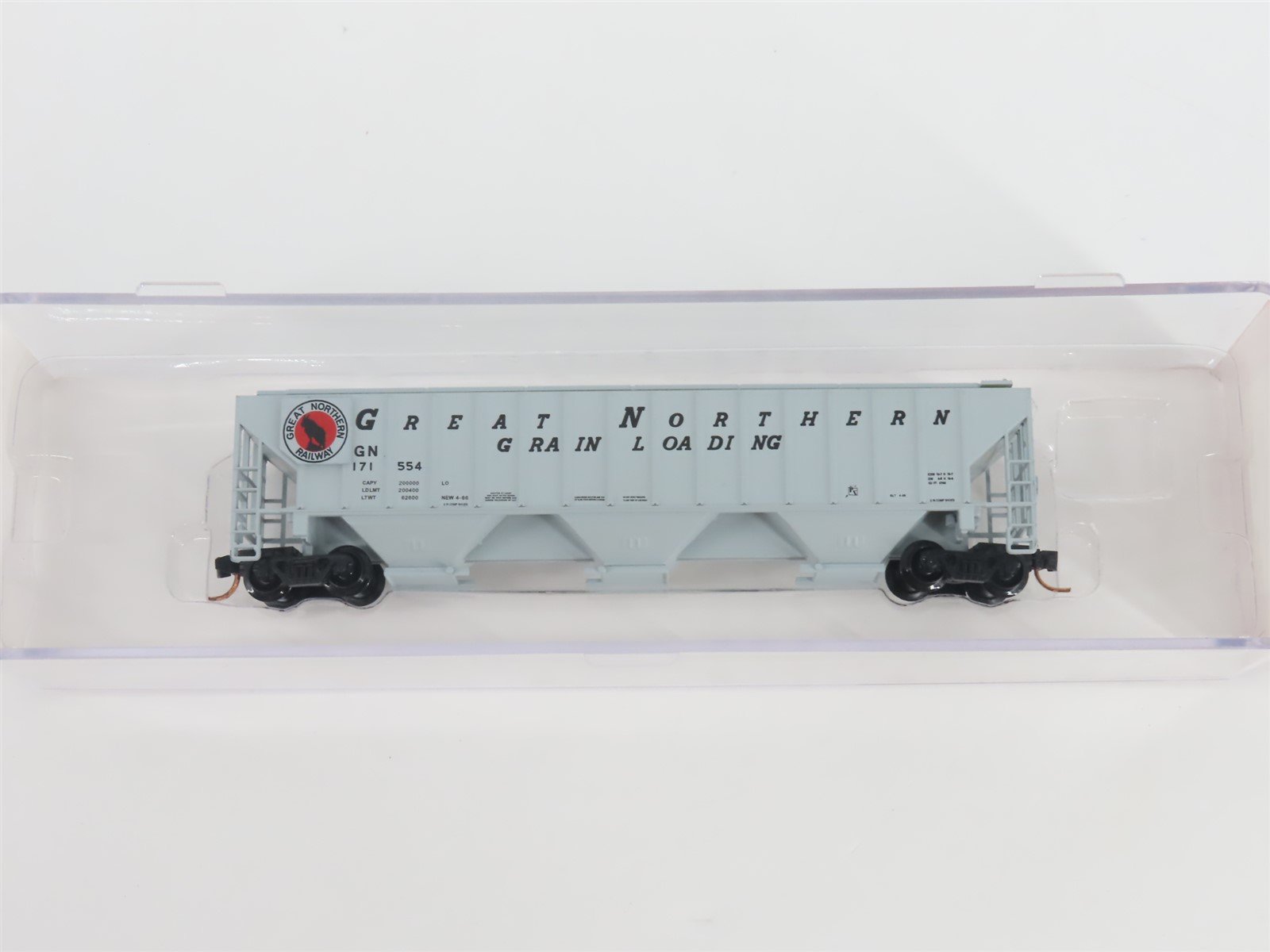 N Scale Red Caboose RM-25410-6 GN Great Northern 3-Bay Covered Hopper #171554