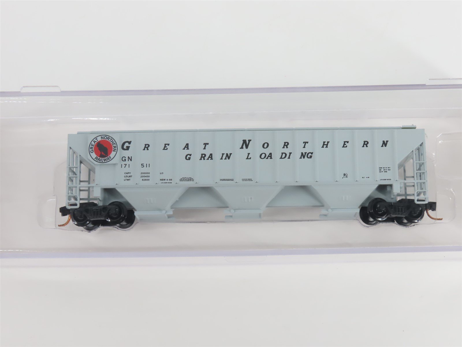 N Scale Red Caboose RM-25410-2 GN Great Northern 3-Bay Covered Hopper #171511