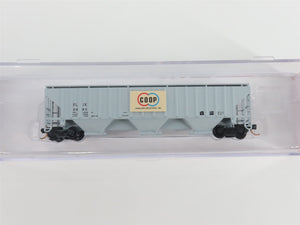 N Scale Red Caboose RM-25644-4 FLIX Farmland 3-Bay Covered Hopper #3063