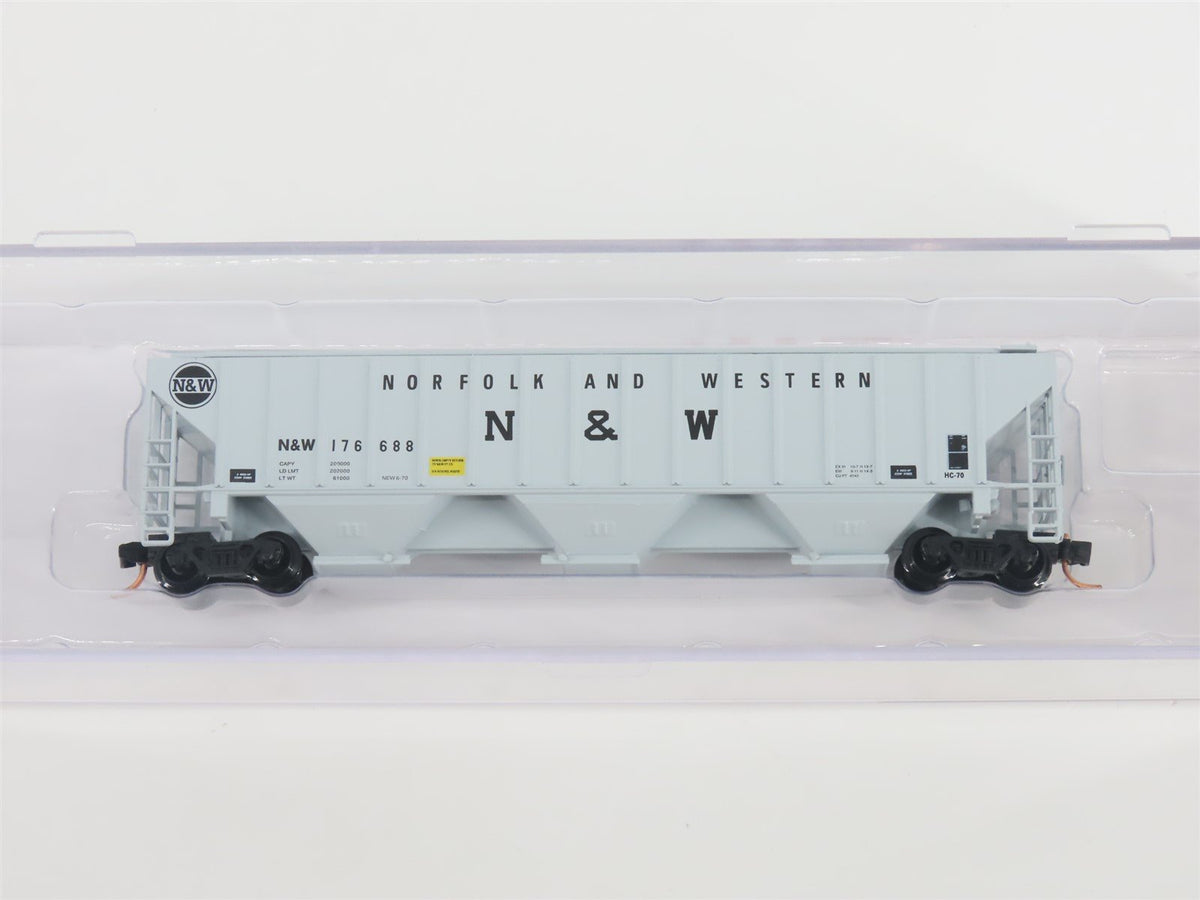 N Scale Red Caboose RM-25428-5 N&amp;W Norfolk &amp; Western 3-Bay Hopper #176688