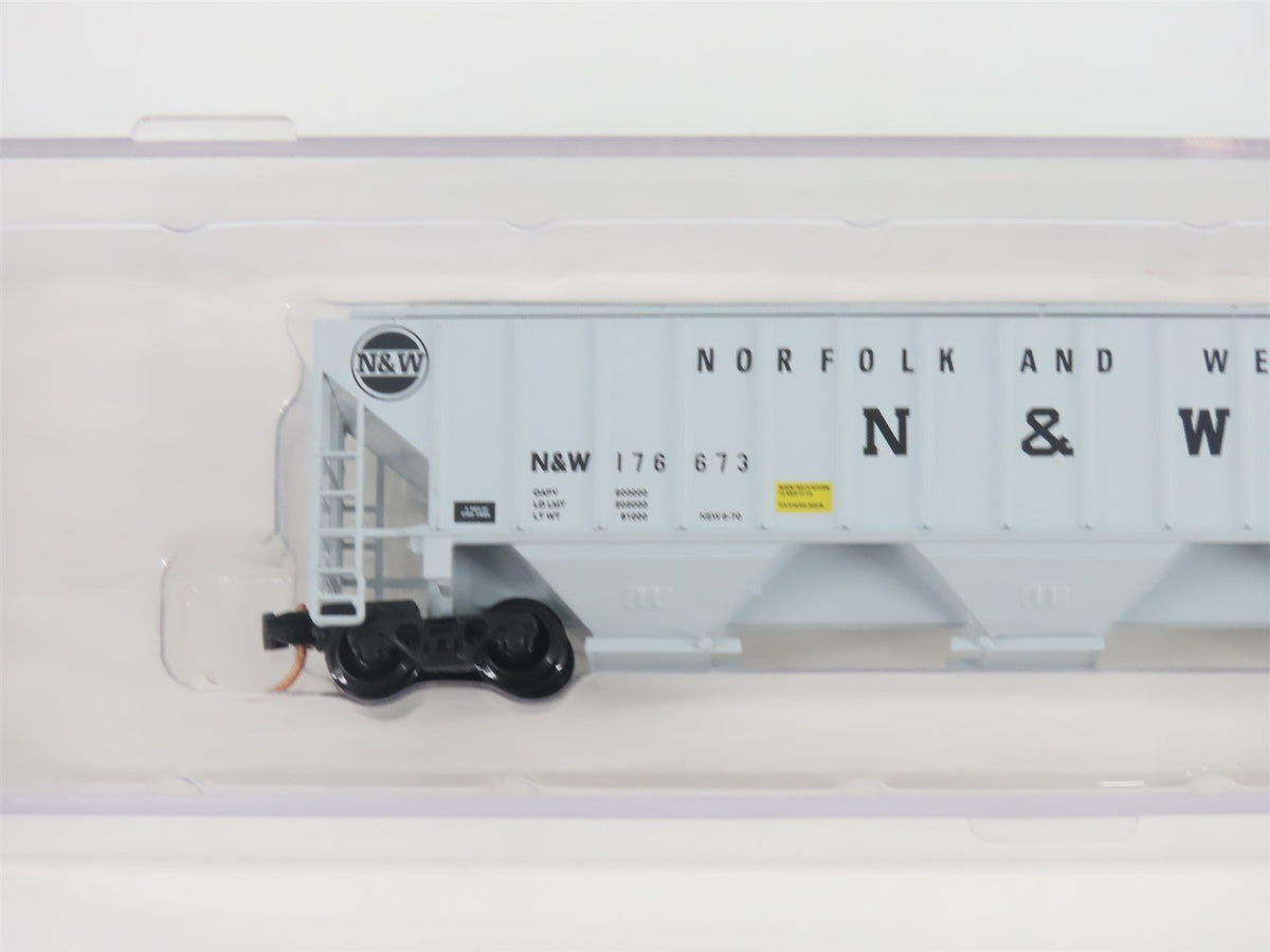 N Scale Red Caboose RM-25428-4 N&amp;W Norfolk &amp; Western 3-Bay Hopper #176673