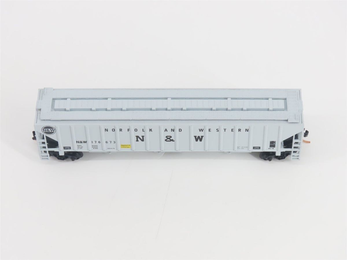 N Scale Red Caboose RM-25428-4 N&amp;W Norfolk &amp; Western 3-Bay Hopper #176673