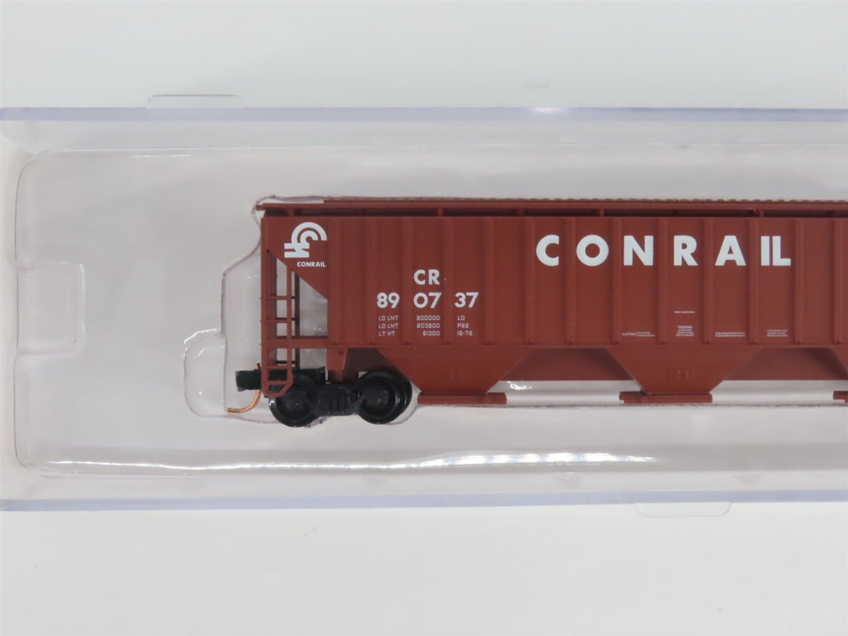 N Scale Red Caboose RM-25642-8 CR Conrail 3-Bay Covered Hopper #890737